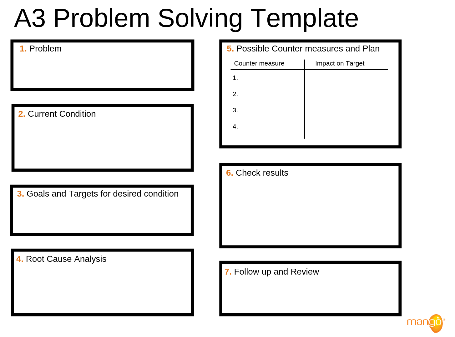 one page problem solving sheet